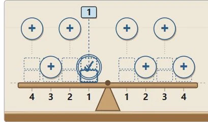 Select a plus to see the weight and drop line. Drop confirms; tap again or Cancel to choose another space.