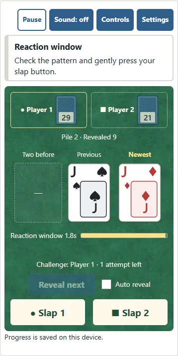 Separate left and right player buttons