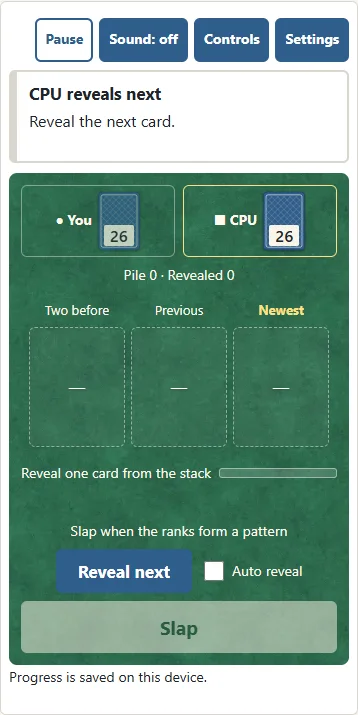 Stack and slap controls