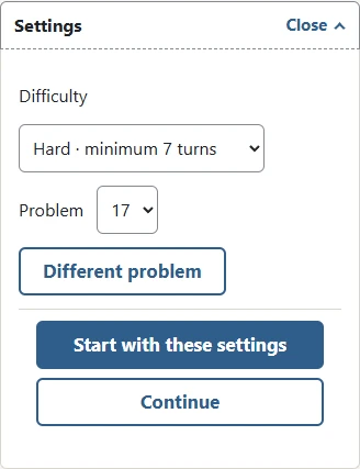 Choose from three sets of 24 puzzles