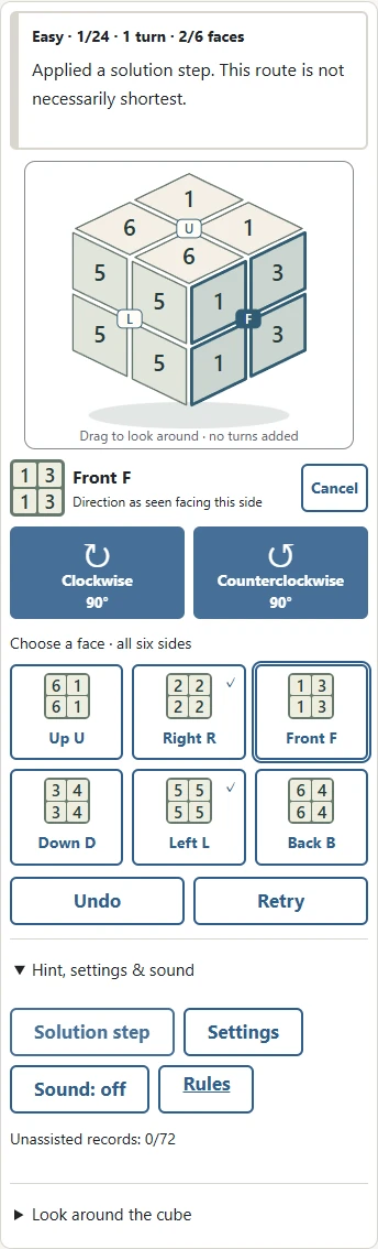Undo, Cancel and solution steps